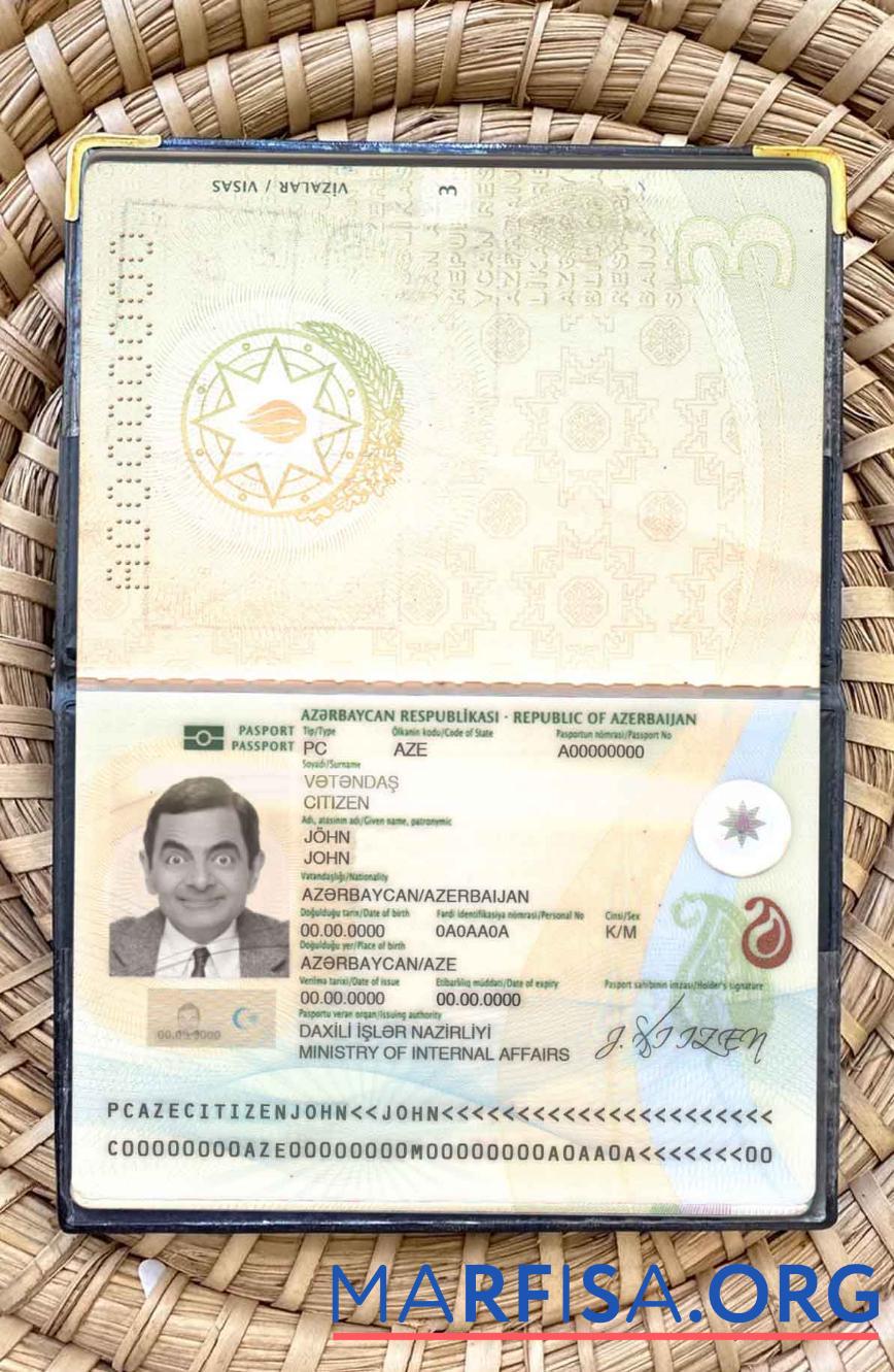 Downloadable Azerbaijan passport photo look example